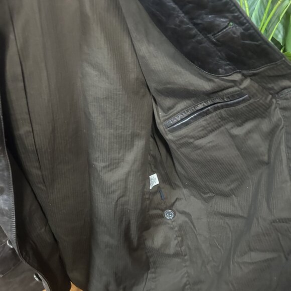 Banana Republic Men’s Brown Genuine Leather Coat Jacket Size Large - Picture 10 of 11